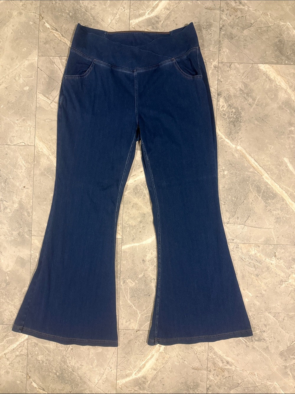 HALARA Dark Navy Flare & Wide Leg Jeans